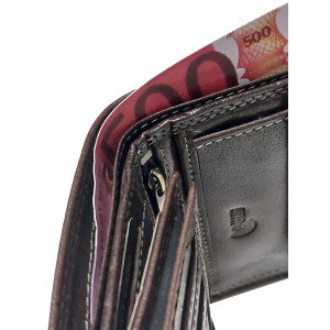 KOŽENÁ PENĚŽENKA PRAGATI DARK BROWN L