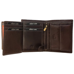 KOŽENÁ PENĚŽENKA PRAGATI DARK BROWN L