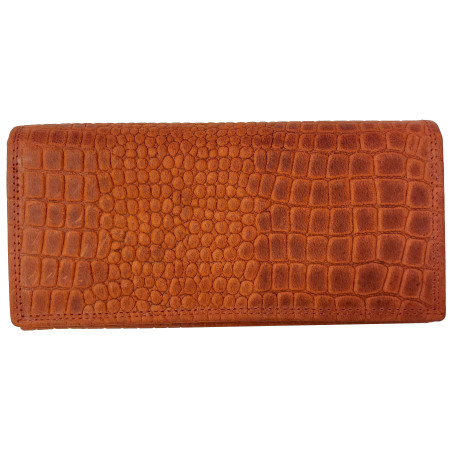 KOŽENÁ PENĚŽENKA CROCO BRICK RED