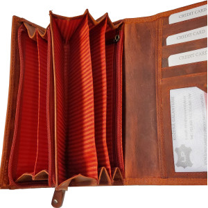 KOŽENÁ PENĚŽENKA CROCO BRICK RED
