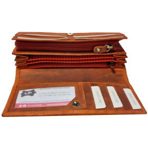 KOŽENÁ PENĚŽENKA CROCO BRICK RED
