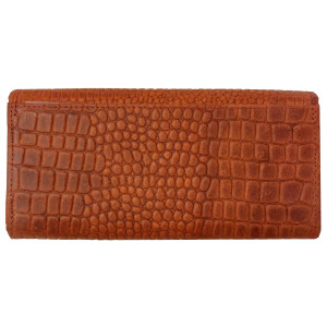 KOŽENÁ PENĚŽENKA CROCO BRICK RED