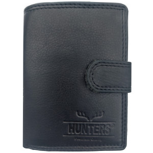 Kožená peněženka HUNTERS BLACK na výšku se zápinkou
