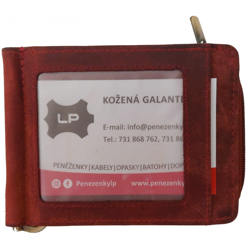 KOŽENÁ DOLAROVKA - ZIPOVÁ KAPSA