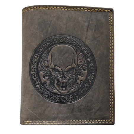 KOŽENÁ PENĚŽENKA PIRÁTSKÝ ORNAMENT DARK