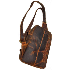 Kožený batoh crossbody TOMIO BROWN