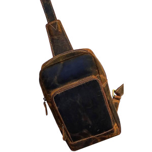 Kožený batoh crossbody TOMIO BROWN