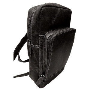 Kožený batoh crossbody TOMIO BLACK