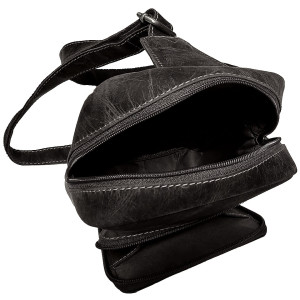 Kožený batoh crossbody TOMIO BLACK