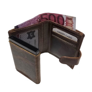 Kožená mini peněženka s pouzdrem na kreditní karty