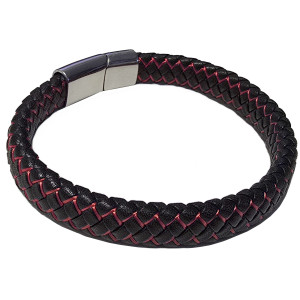Kožený náramek RED/BLACK