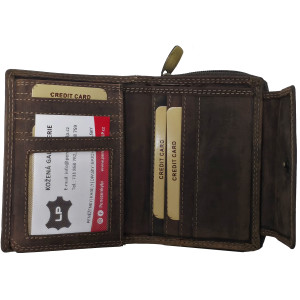 Dámská kožená peněženka UNISEX TRIFOLD BROWN