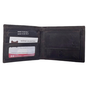Tenká kožená peněženka LP DARK BROWN