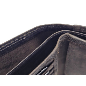Tenká kožená peněženka LP DARK BROWN