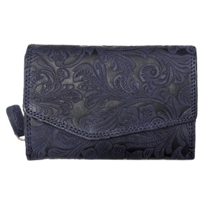 Kožená dámská peněženka FLOWERY BLUE
