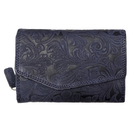 Kožená dámská peněženka FLOWERY BLUE