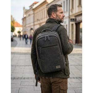 Velký kožený batoh HUNTERS BLACK