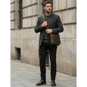 Kožená taška crossbody MEDIUM TAN