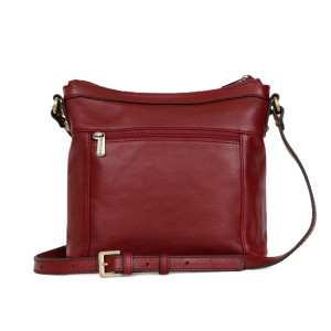 Kožená kabelka crossbody HEXAGONA červená