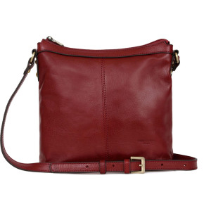 Kožená kabelka crossbody HEXAGONA červená