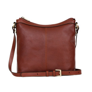 Kožená kabelka crossbody HEXAGONA koňaková