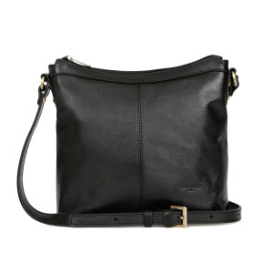 Kožená kabelka crossbody HEXAGONA černá