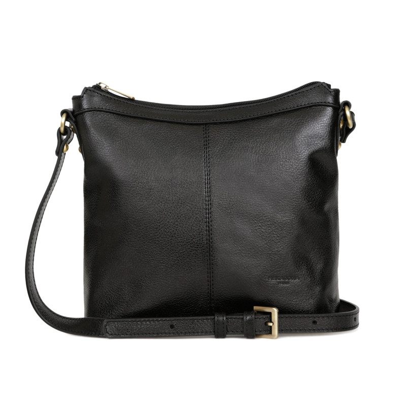 Kožená kabelka crossbody HEXAGONA černá
