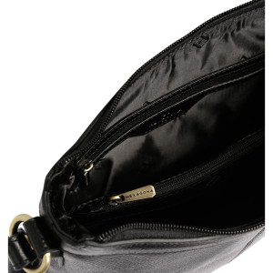 Kožená kabelka crossbody HEXAGONA černá