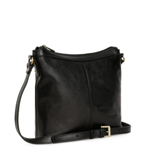 Kožená kabelka crossbody HEXAGONA černá