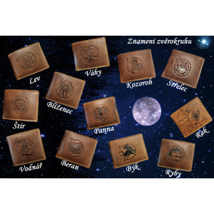 Váhy - Kožená peněženka znamení zvěrokruhu