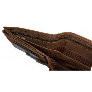 Kožená peněženka kůň se zapínáním BROWN