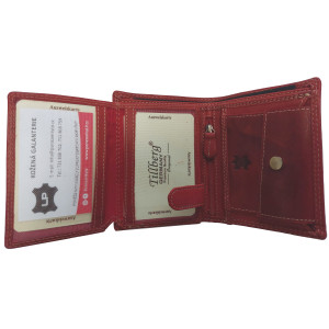 Kožená peněženka výška ŠTIKA RED