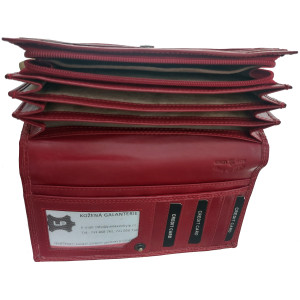 Kožená peněženka květy RED BORDO
